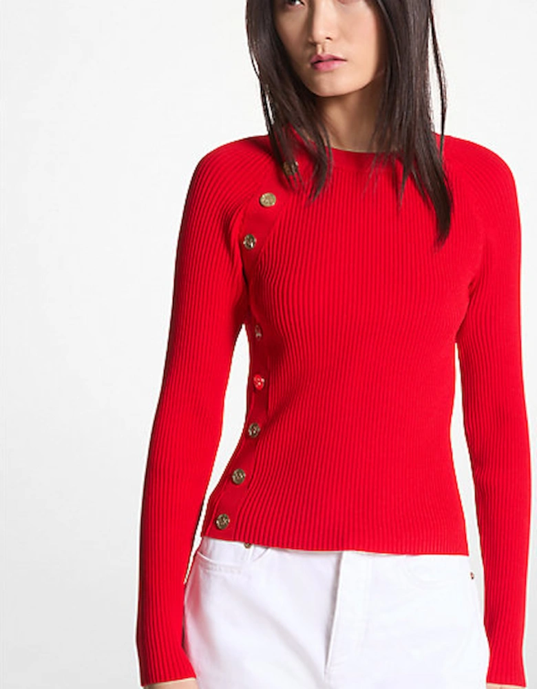 Ribbed Stretch Viscose Sweater