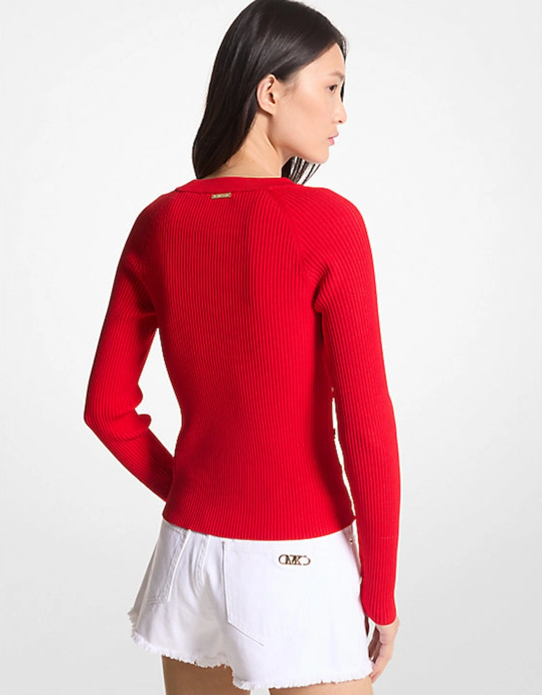 Ribbed Stretch Viscose Sweater