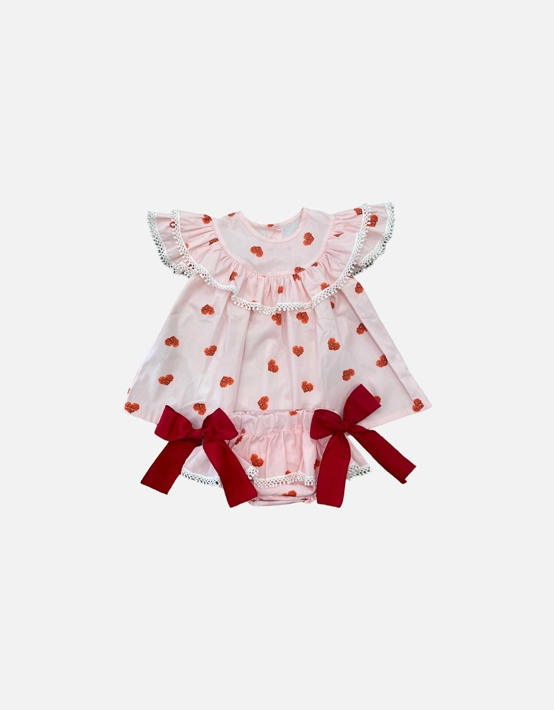 Girls Pink Heart Blouse & Bloomers, 2 of 1
