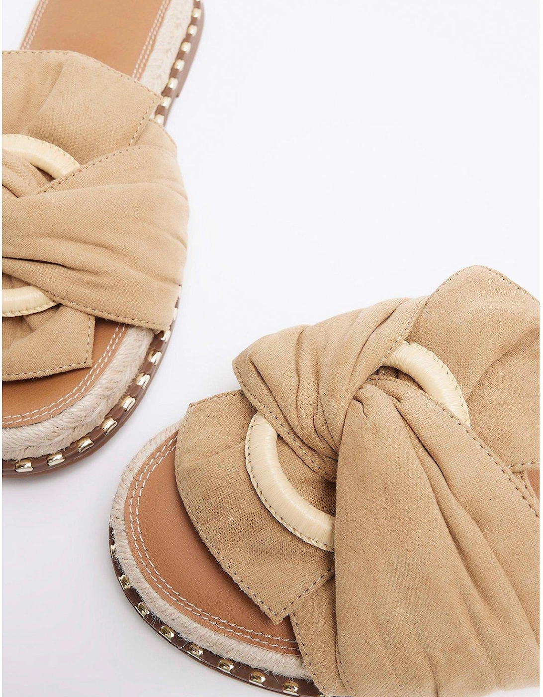 Twisted Detail Sandal - Beige