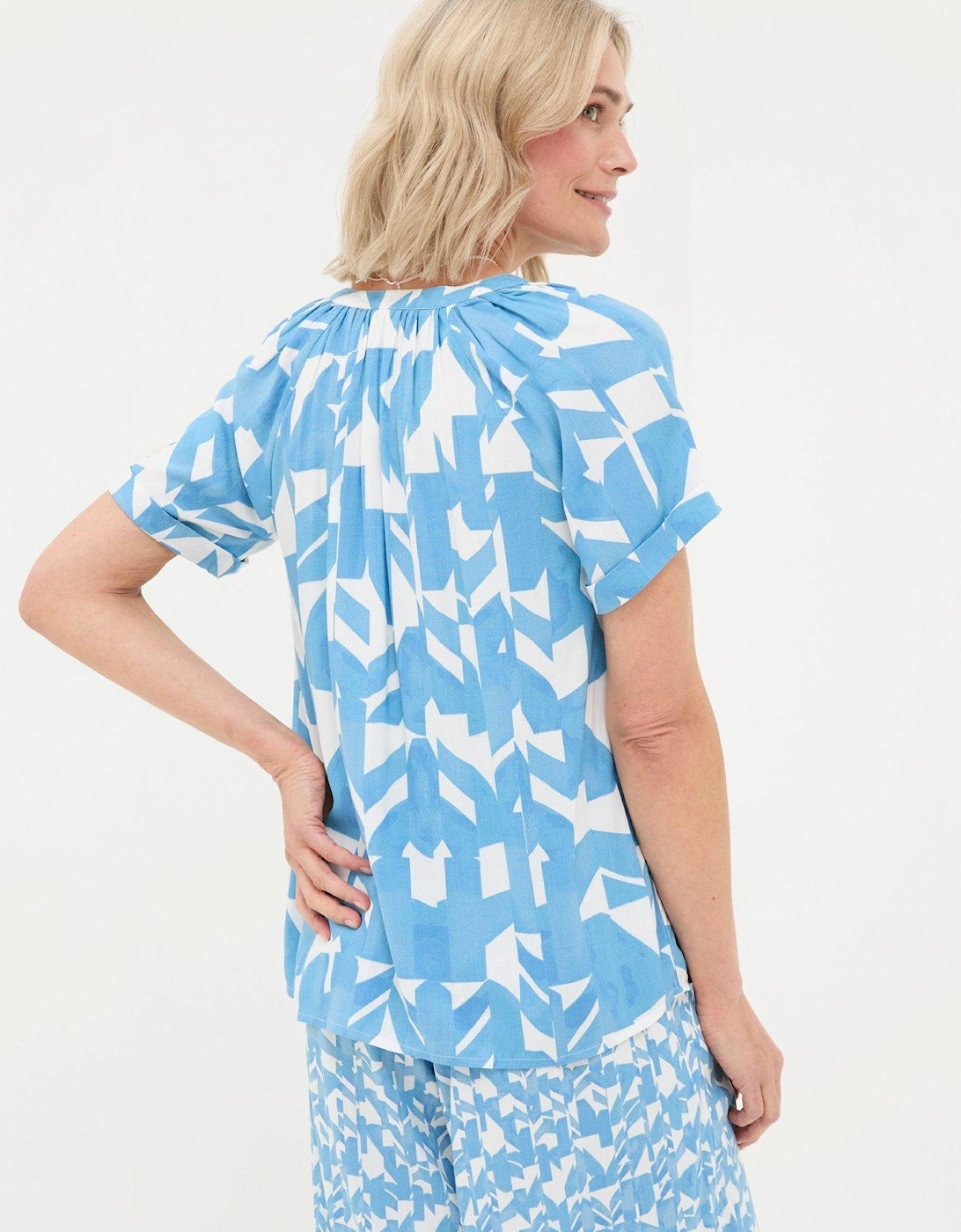 Willow Med Geo Blouse - Blue