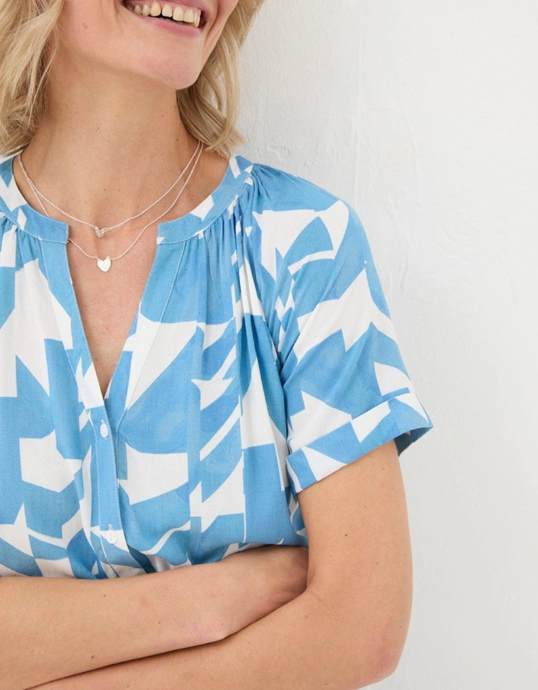 Willow Med Geo Blouse - Blue