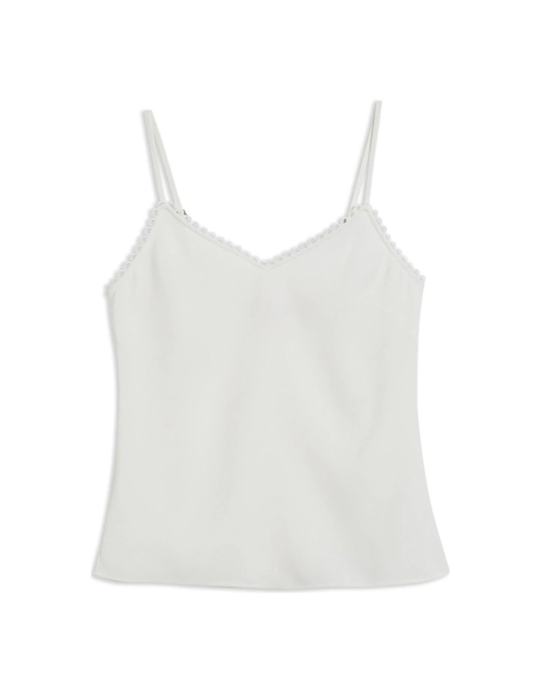 ANDRENO Strappy Cami with Rouleaux Trims - White
