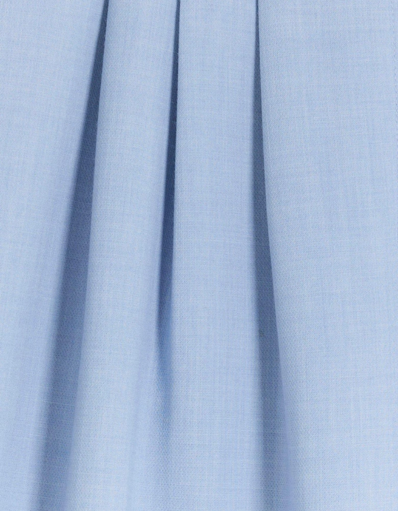 Pleat Wide Leg Trouser - Light Blue