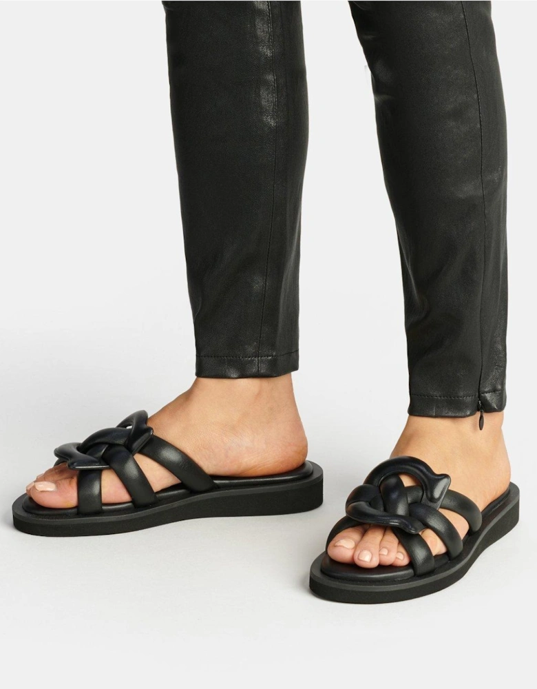 Georgie Leather Sandal - Black