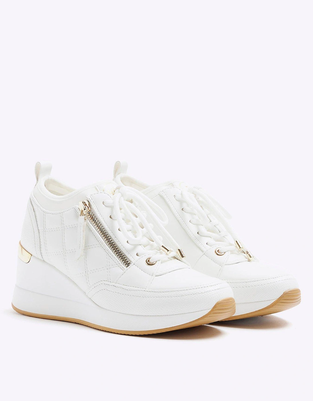 Quilted Zip Wedge Runner - white