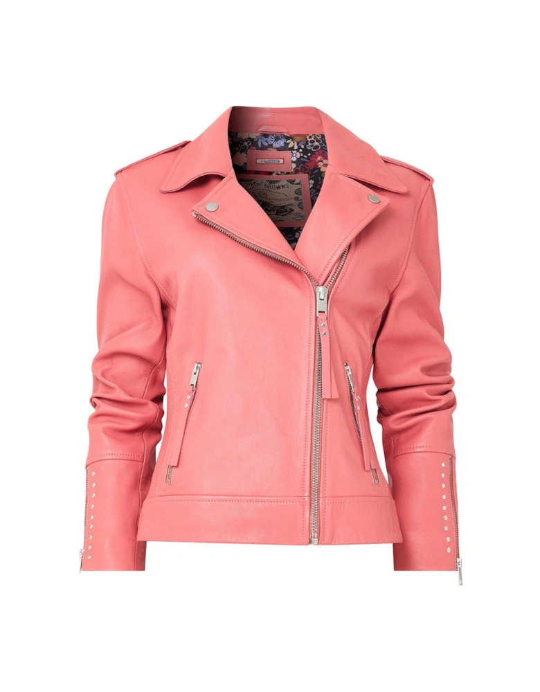 Rosalie Leather Jacket - Pink