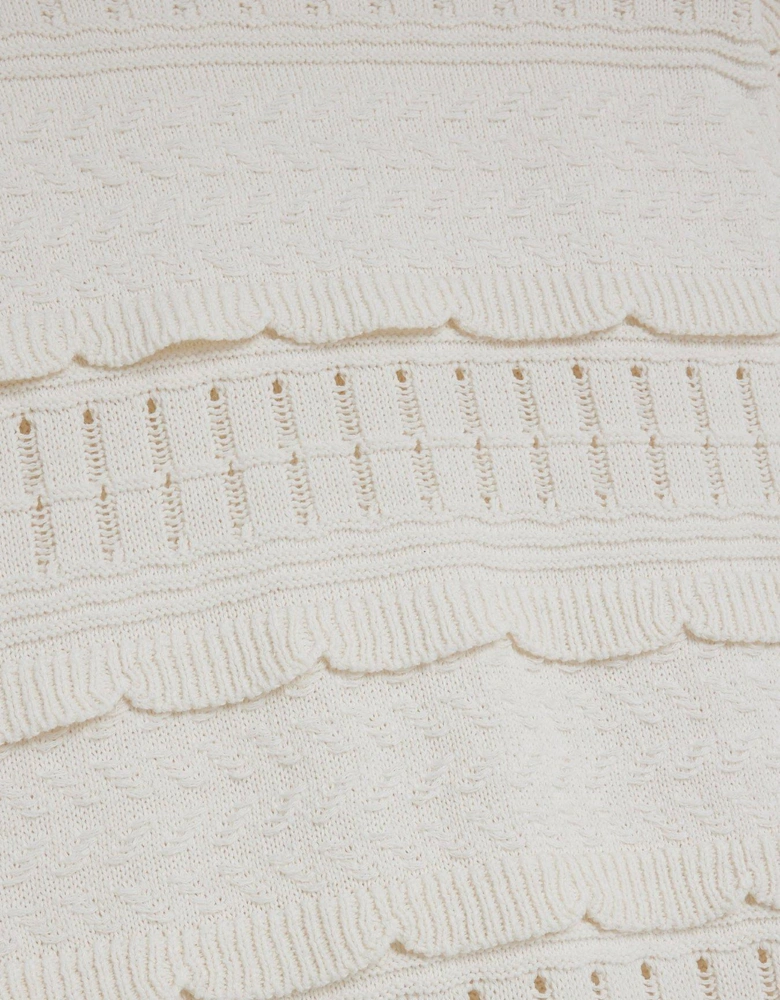 Crochet Frill Dress - White