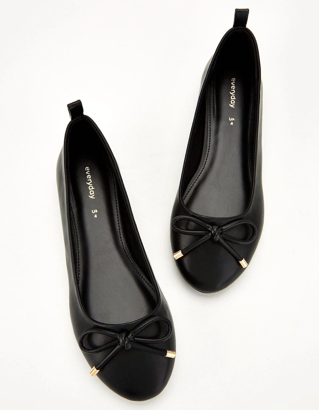 Wide Fit Round Toe Ballerina - Black