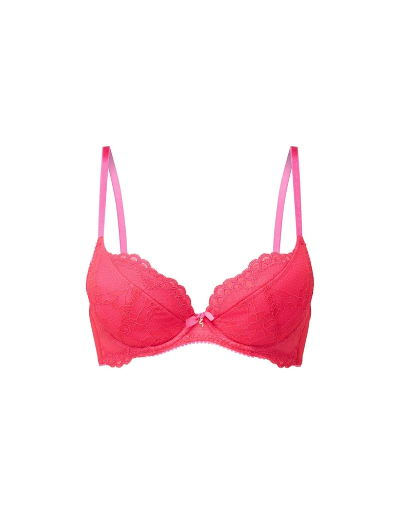 Superboost Lace Padded Plunge Bra - Red