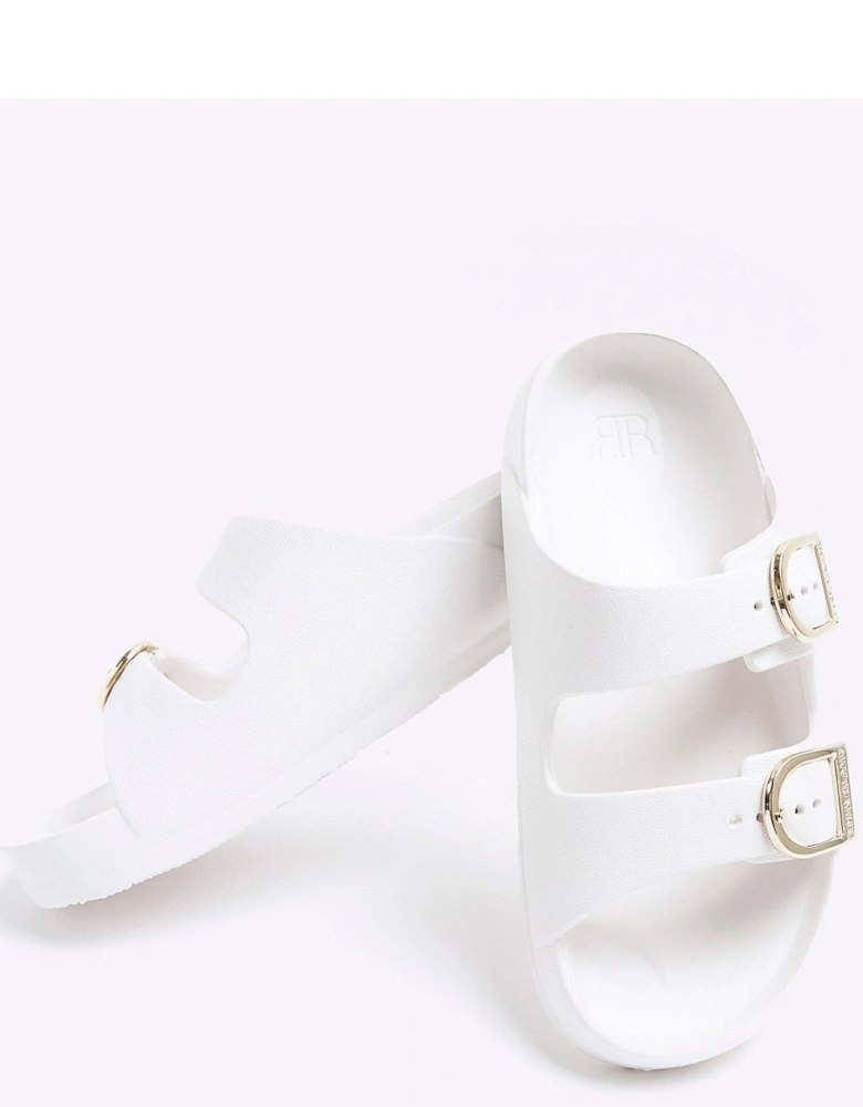 Girls Buckle Sandals - White
