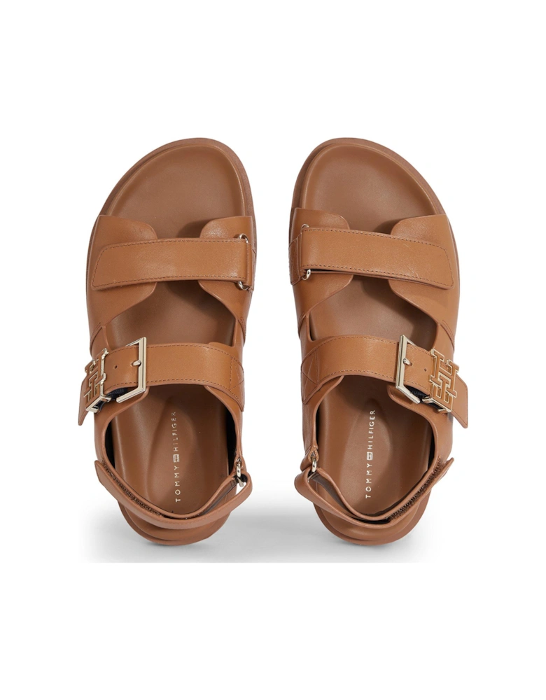 Leather Sporty Sandals - Brown