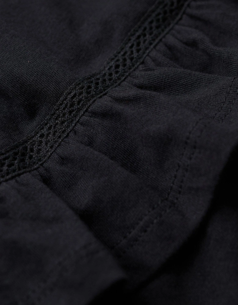 50s Lace Bandeau Mini Dress - Black