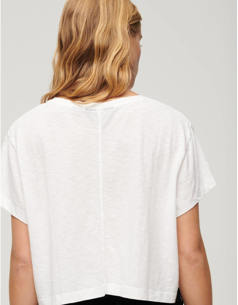 Slouchy Cropped T-Shirt - White