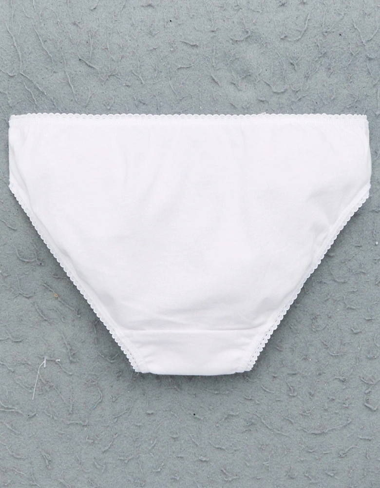 Girls 7 Pack Plain School Briefs - White