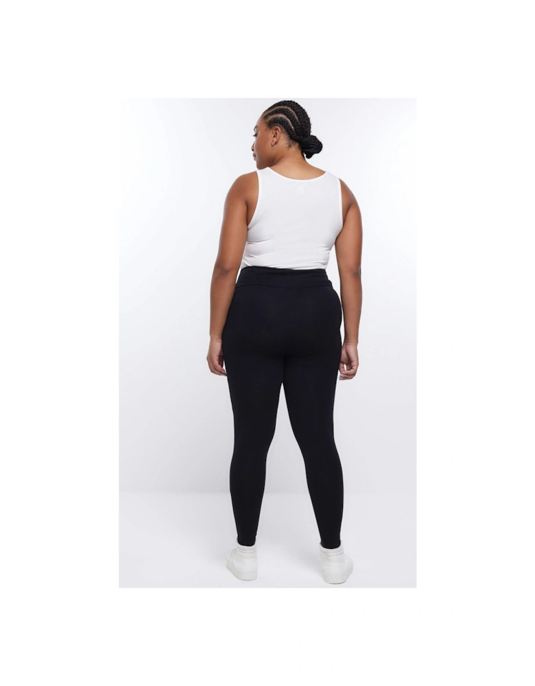 Plus High Waisted Jersey Legging - Black