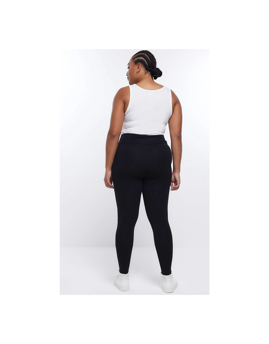 Plus High Waisted Jersey Legging - Black