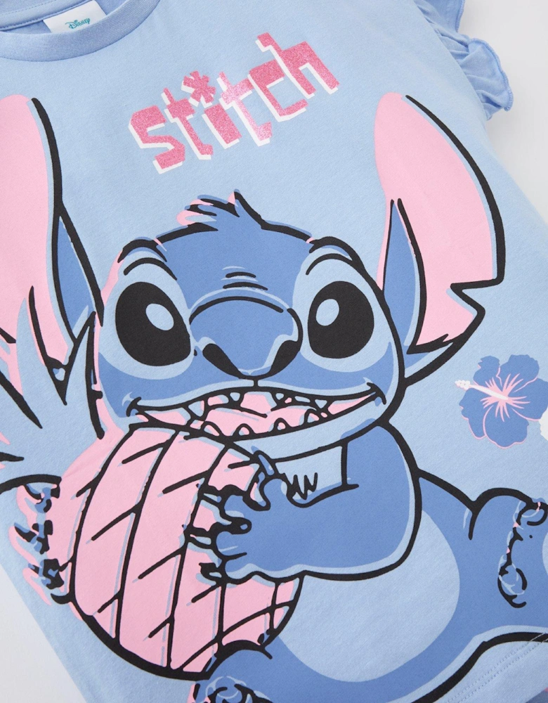 Disney Lilo And Stitch Frill Short Pyjamas - Blue