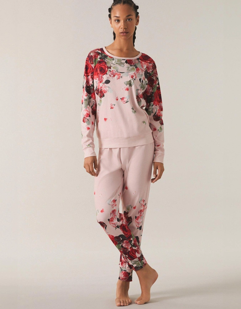 B By Baker Pink Floral Twosie Loungewear Set - Pink