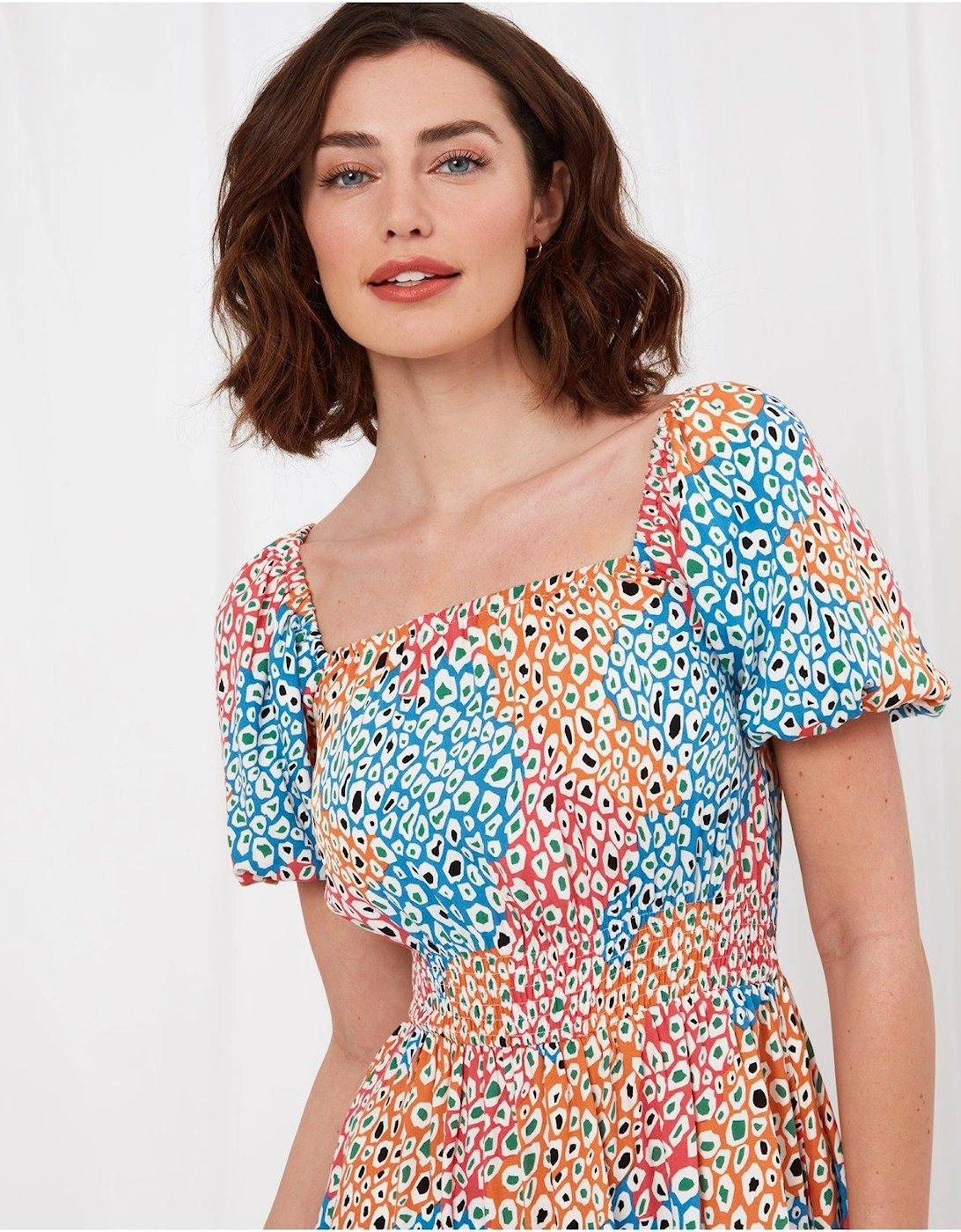 Lilly Leopard Midi Print Dress - Multi