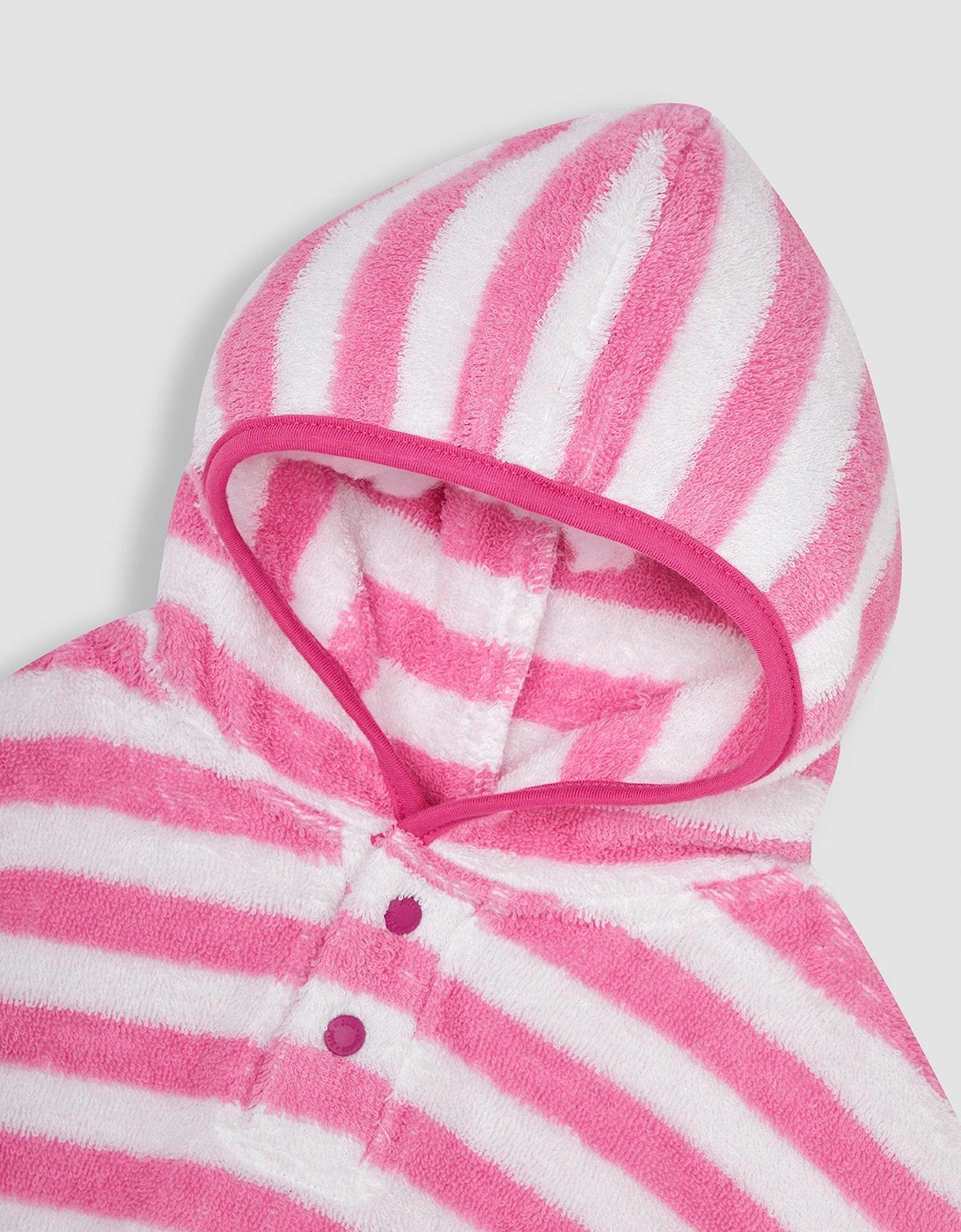 Girls Towelling Poncho - Pink