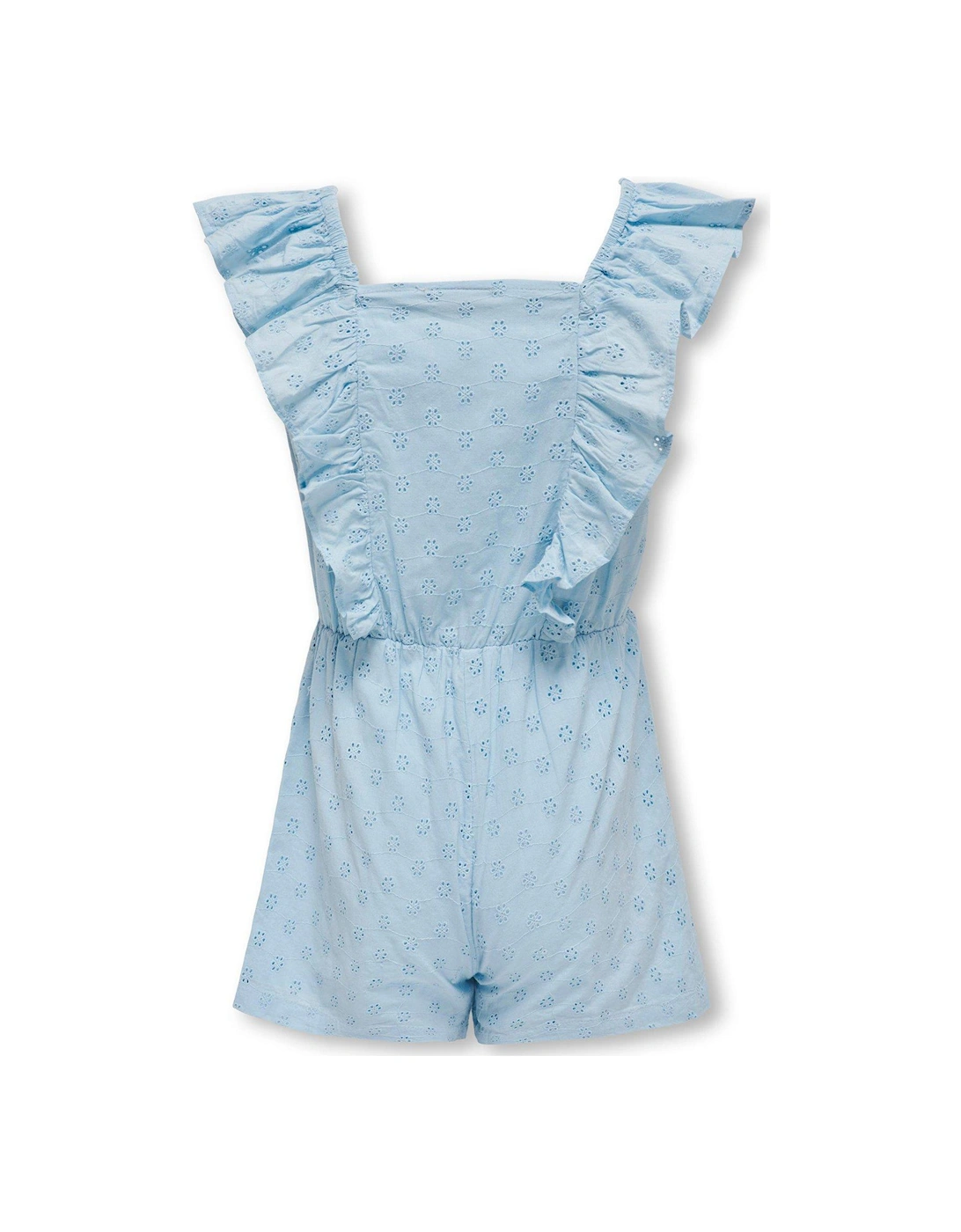 Girls Broderie Playsuit - Clear Sky