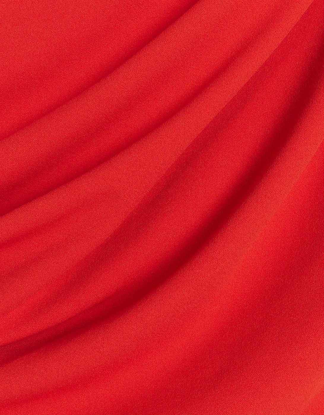 Asymmetric Wrap Mini Dress - Red