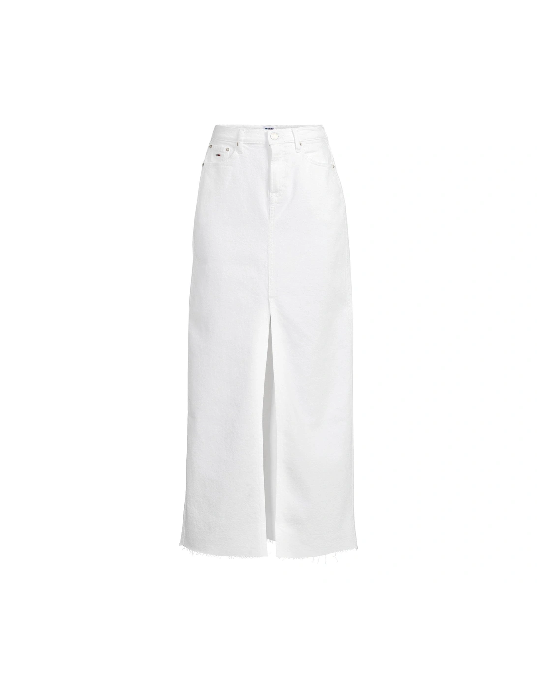 Denim Maxi Skirt - White