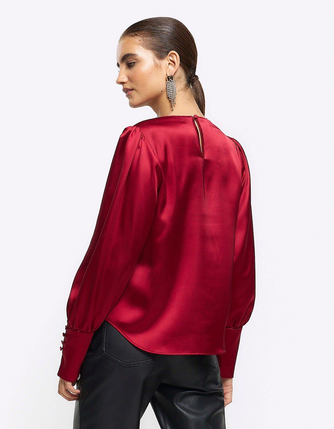 Button Detail Top - Red