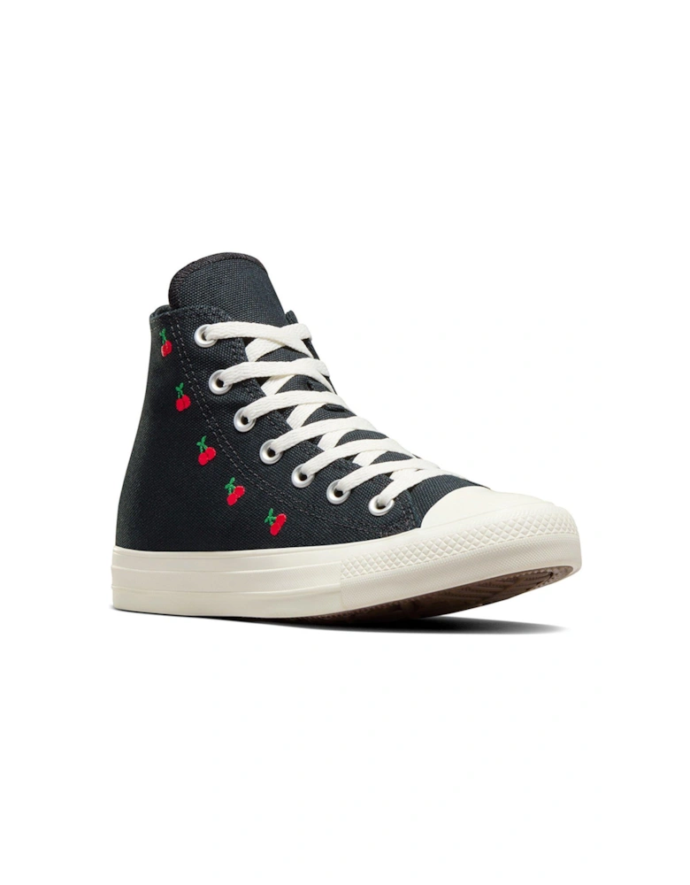 Womens Hi Top Trainers - Black/Red