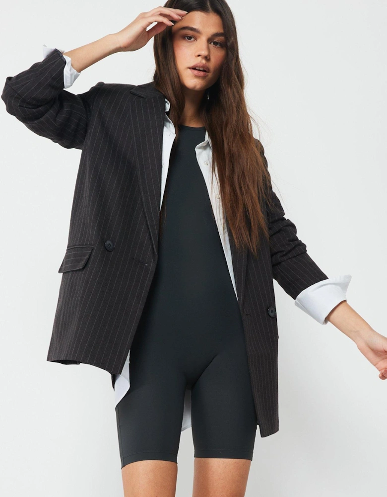 Short Sleeve Unitard - Charcoal