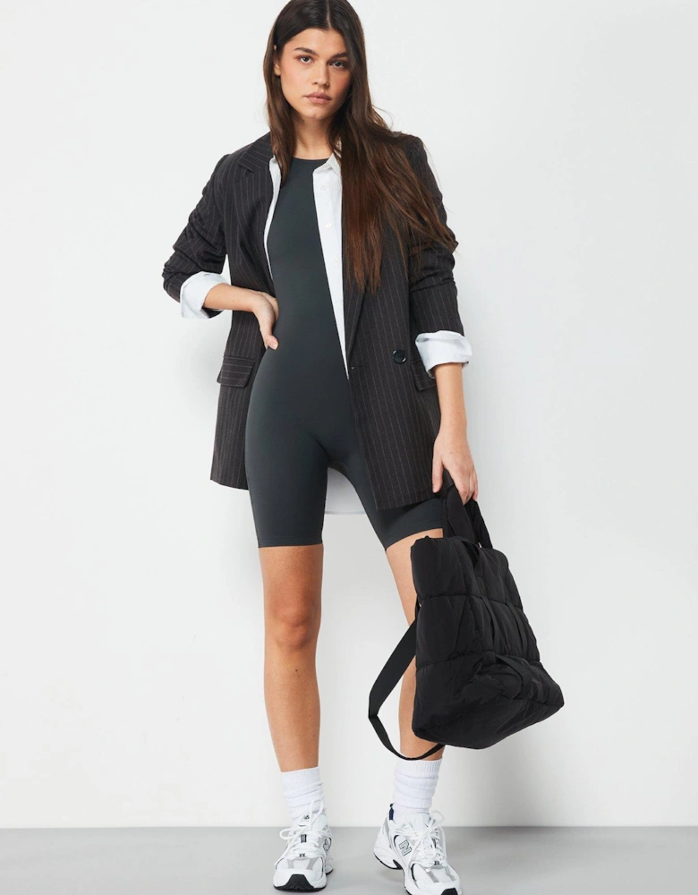 Short Sleeve Unitard - Charcoal