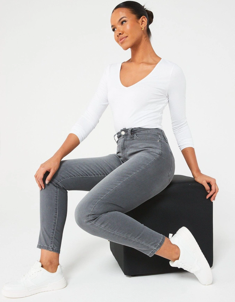 Relaxed Skinny Jeans - Grey