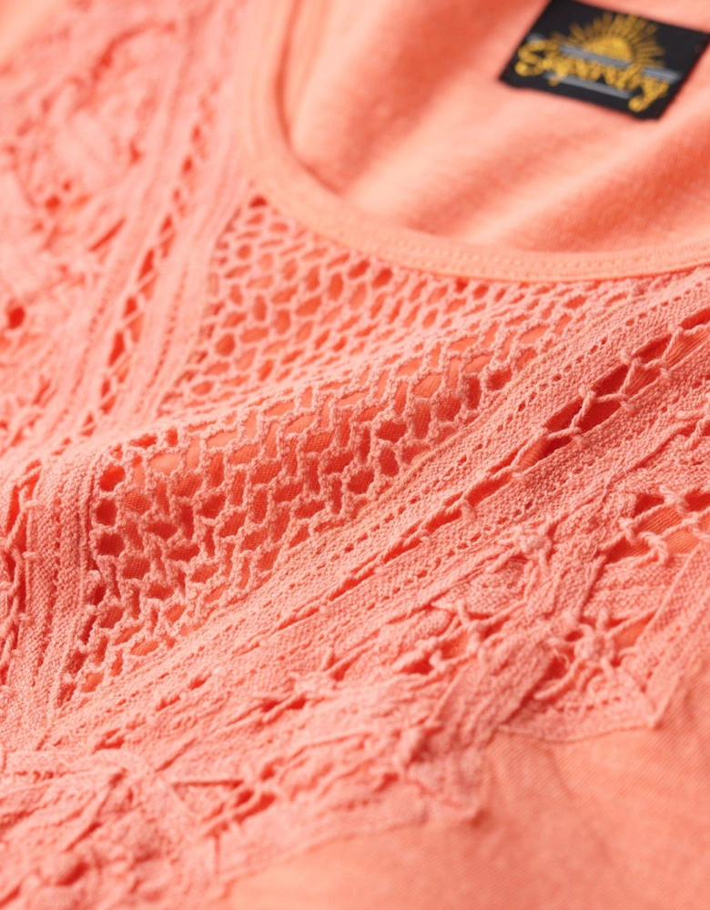 Jersey Lace Vest - Orange