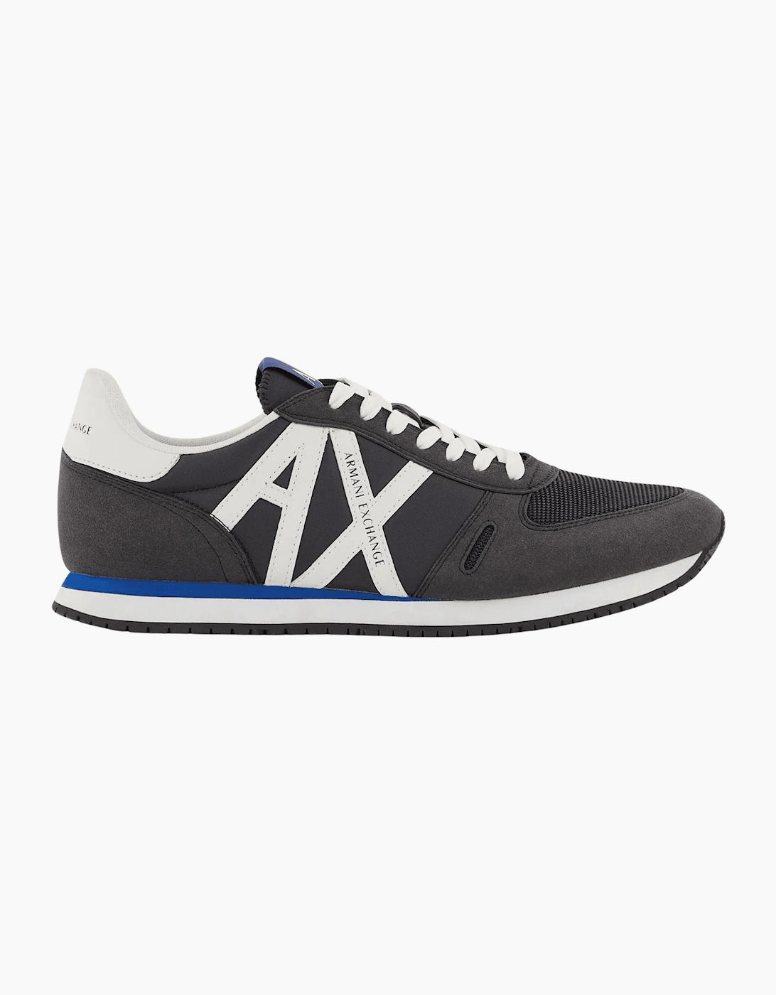 Armani Exchange Men's Navy Eco Suede Mesh Trainer