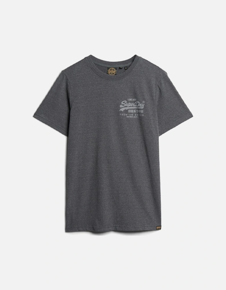 Men's Classic Vintage Logo Heritage Chest Tee Granite Grey Marl