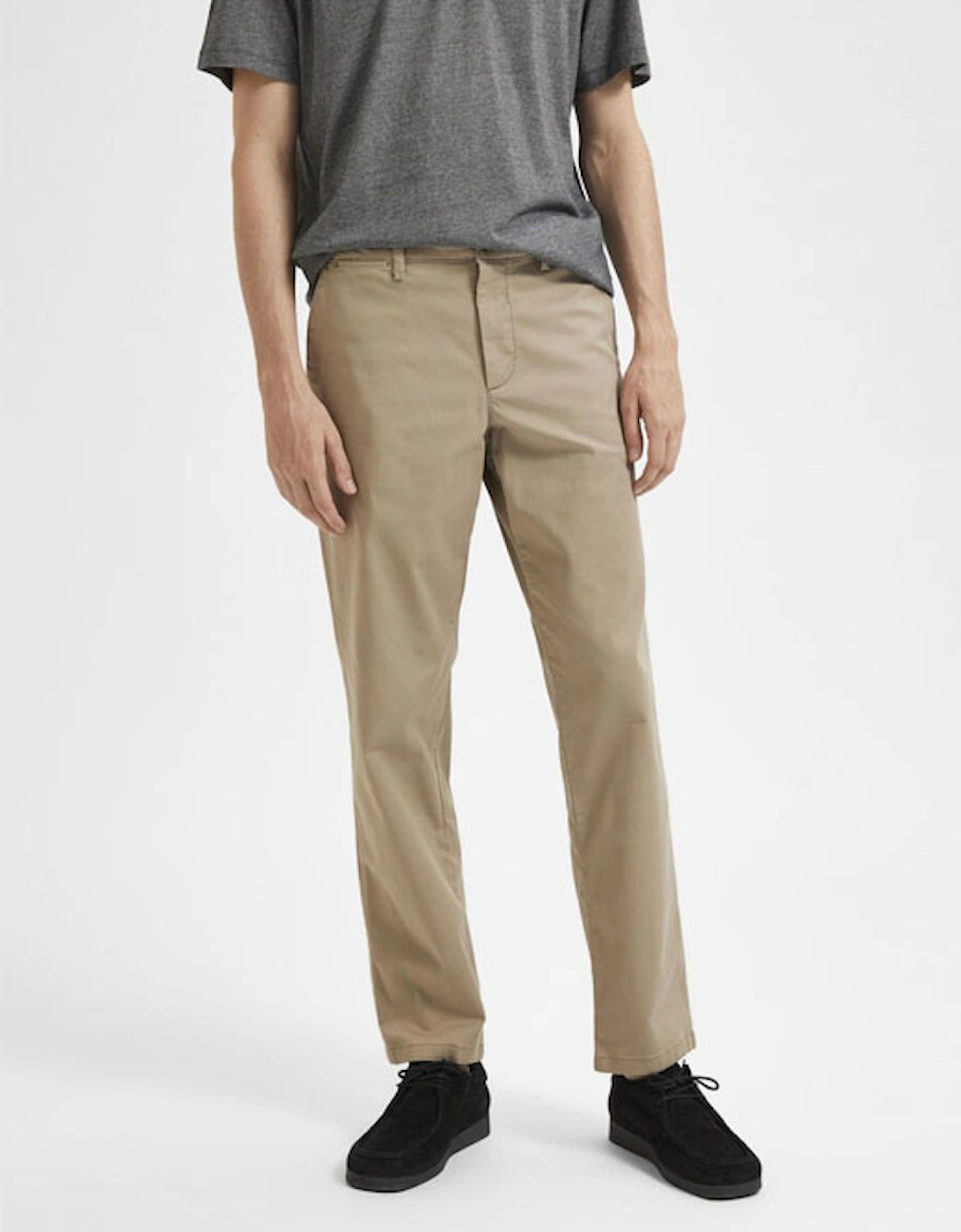 Homme Men's Straight Flex Chinos Greige