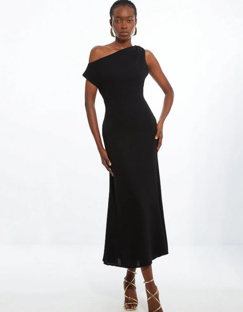 Fluid Tailored Drop Shoulder Maxi Dress