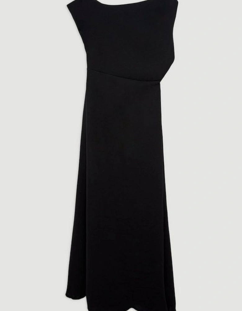 Fluid Tailored Drop Shoulder Maxi Dress