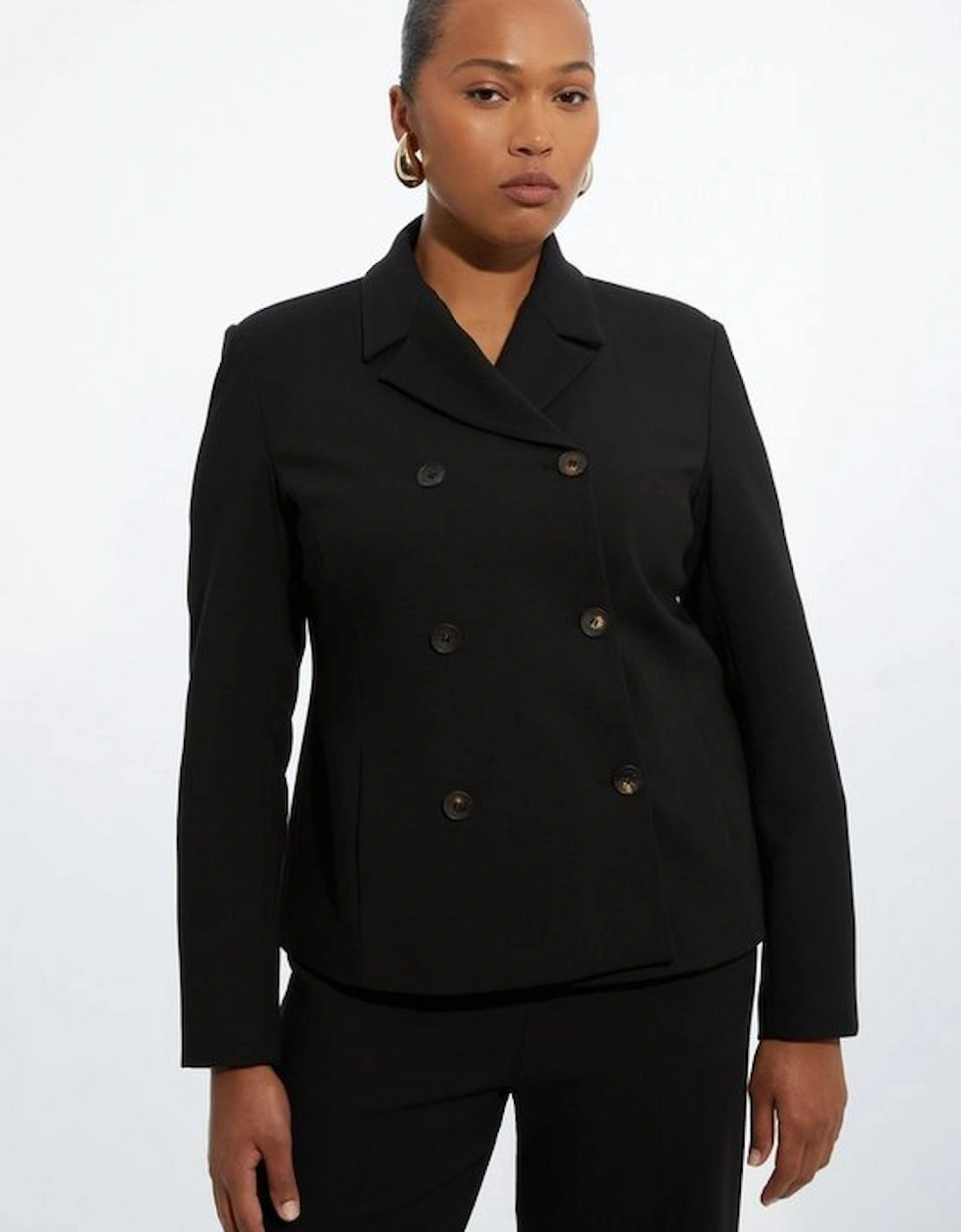 Plus Size Compact Stretch Double Breasted Blazer, 5 of 4