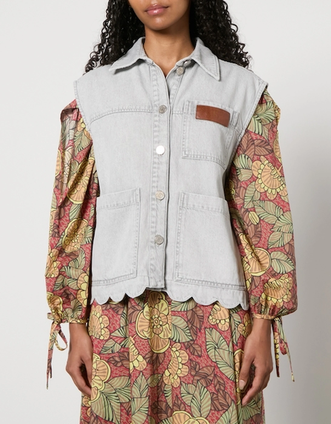 Scalloped Denim Vest, 2 of 1