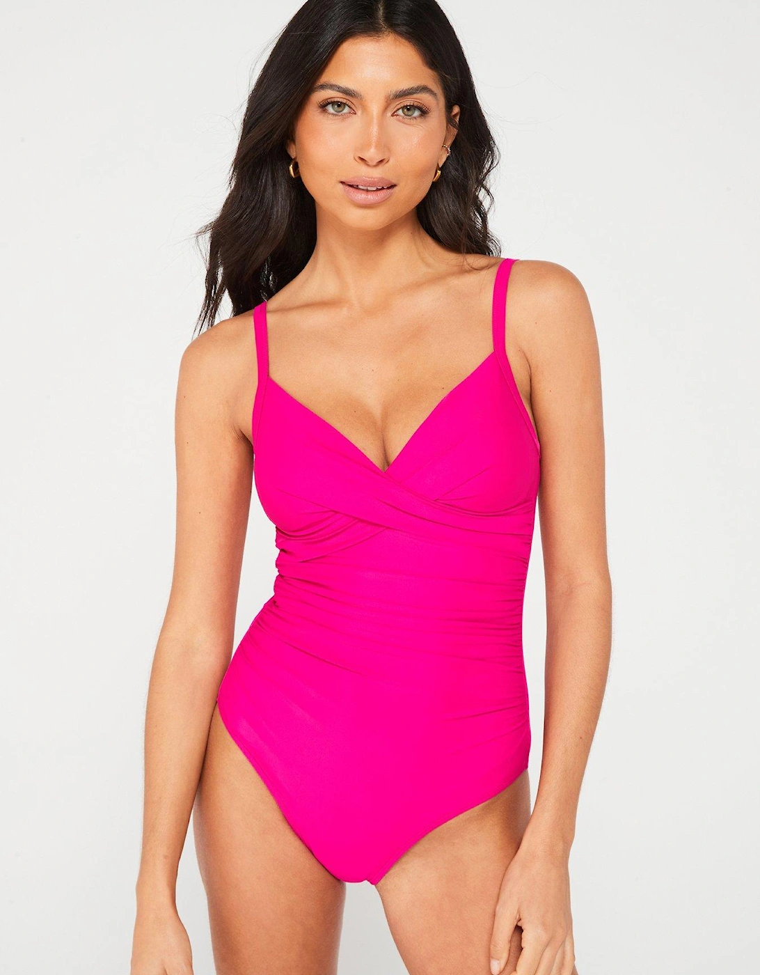 Shape Enhancing Twist Swimsuit - Pink