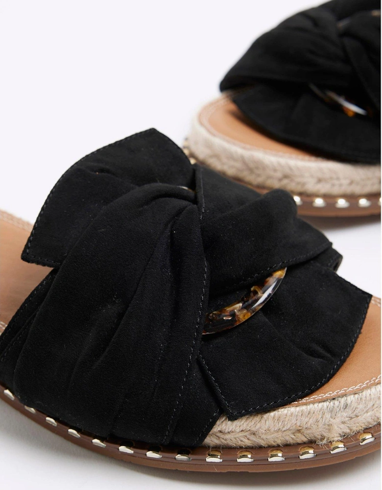 Twisted Detail Sandal - Black