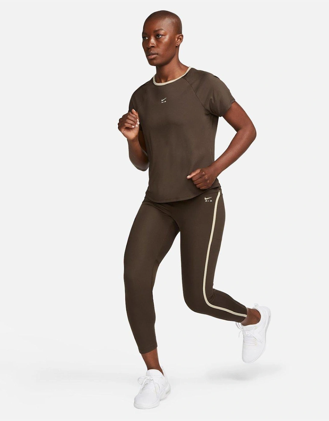 Womens Short-Sleeve Running Top - Brown