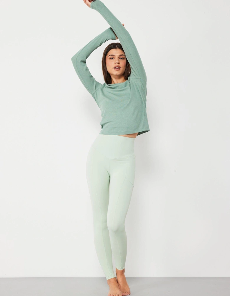 Long Sleeve Twist Back Top - Green