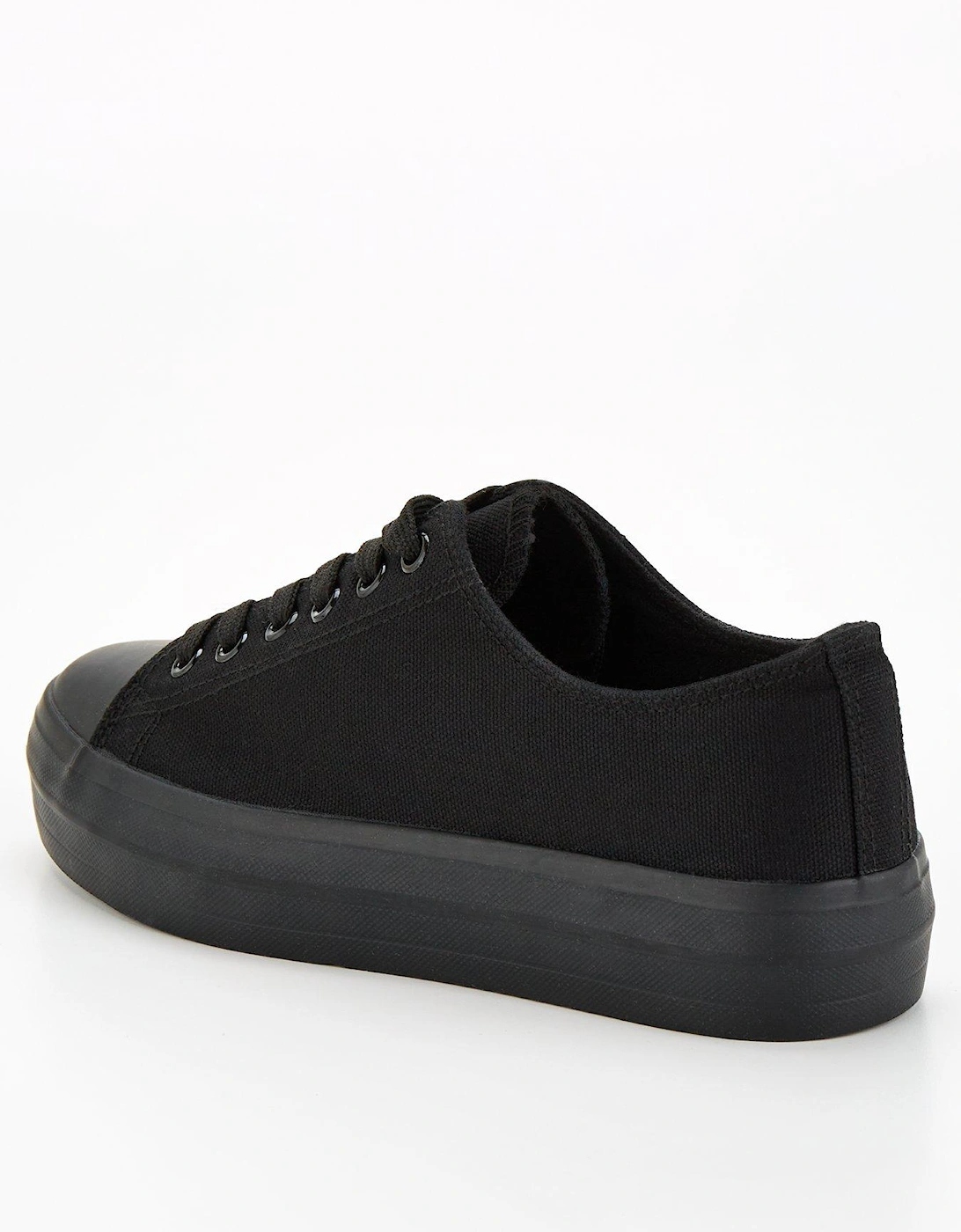 Wide Fit Canvas Lace Up Trainer