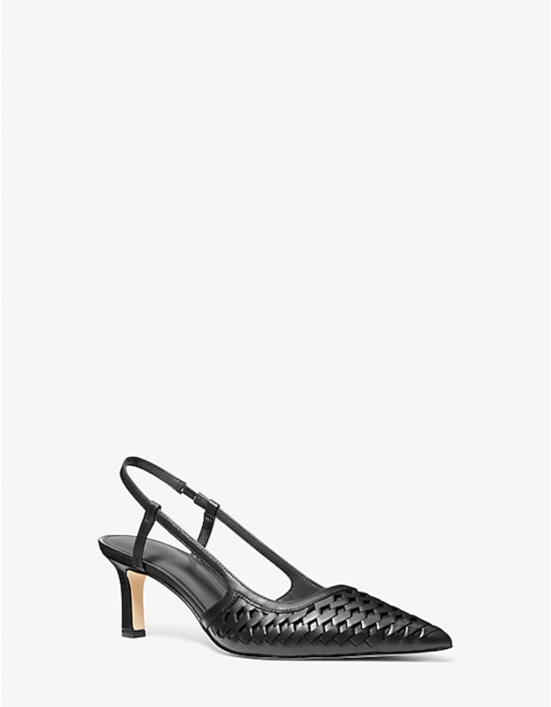 Alora Hand-Woven Leather Slingback Pump