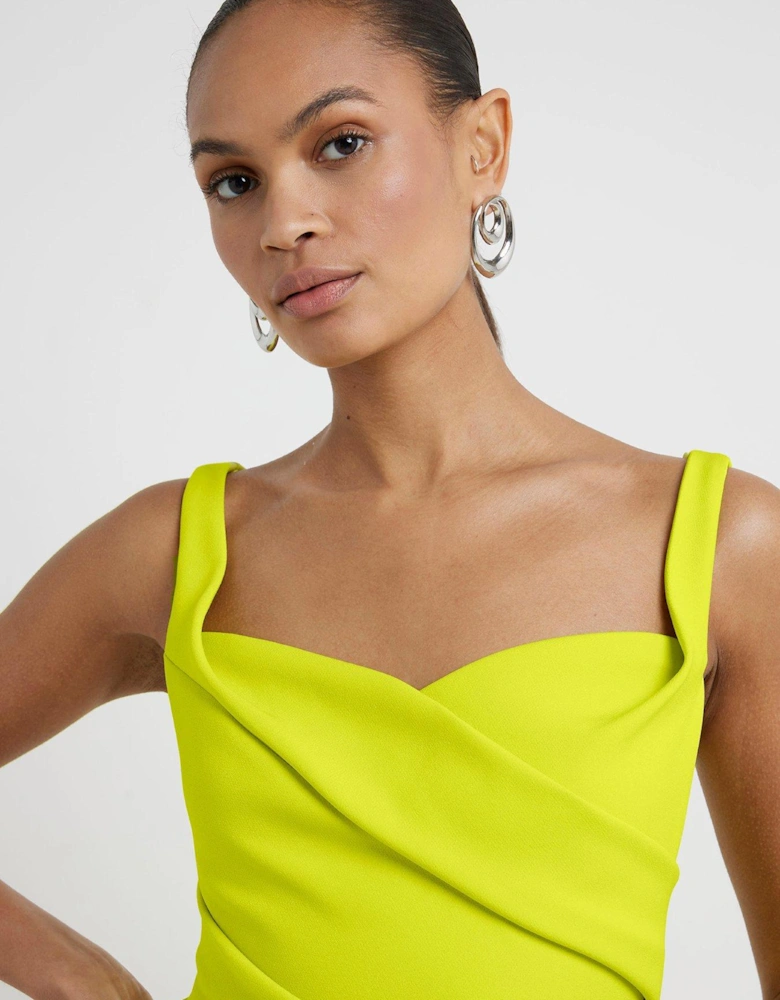 Ruched Bodycon Dress - Lime