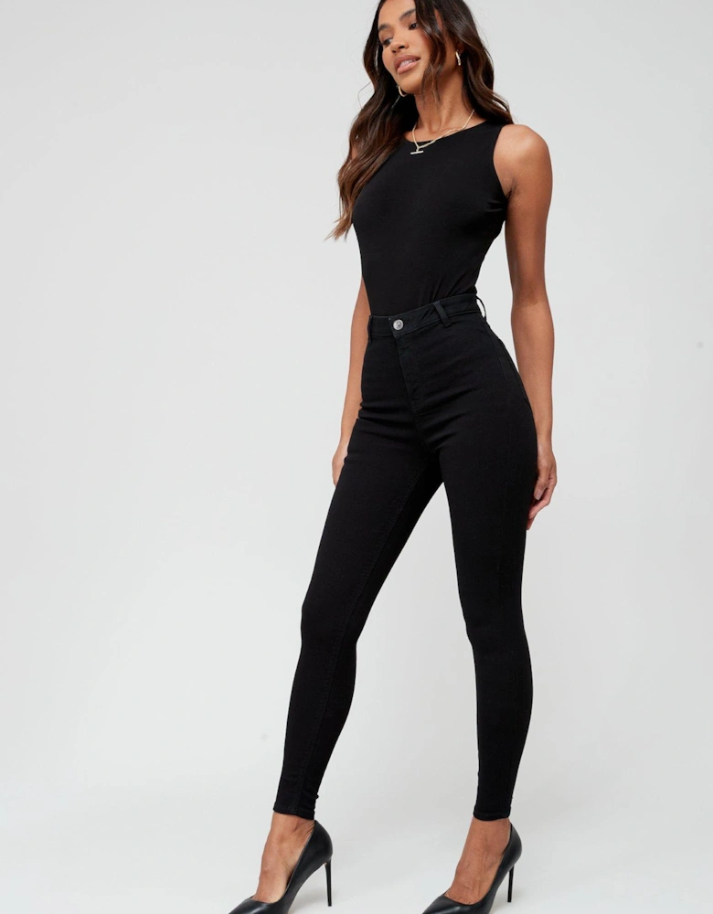  Addison Super High Waisted Super Skinny Jean - Black