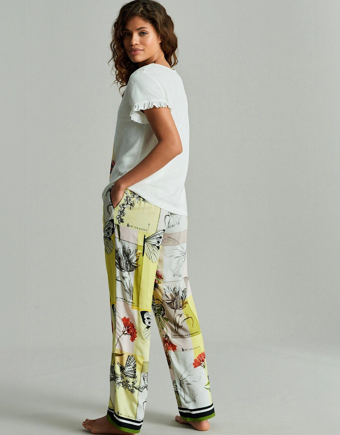 B by Baker Butterfly Placement Printed Jersey PJ Set - Yellow